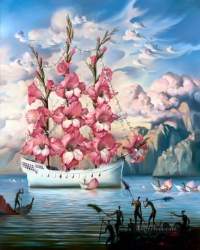 有名な要約 Painting - モダン コンテンポラリー 08 シュルレアリスム 花の船